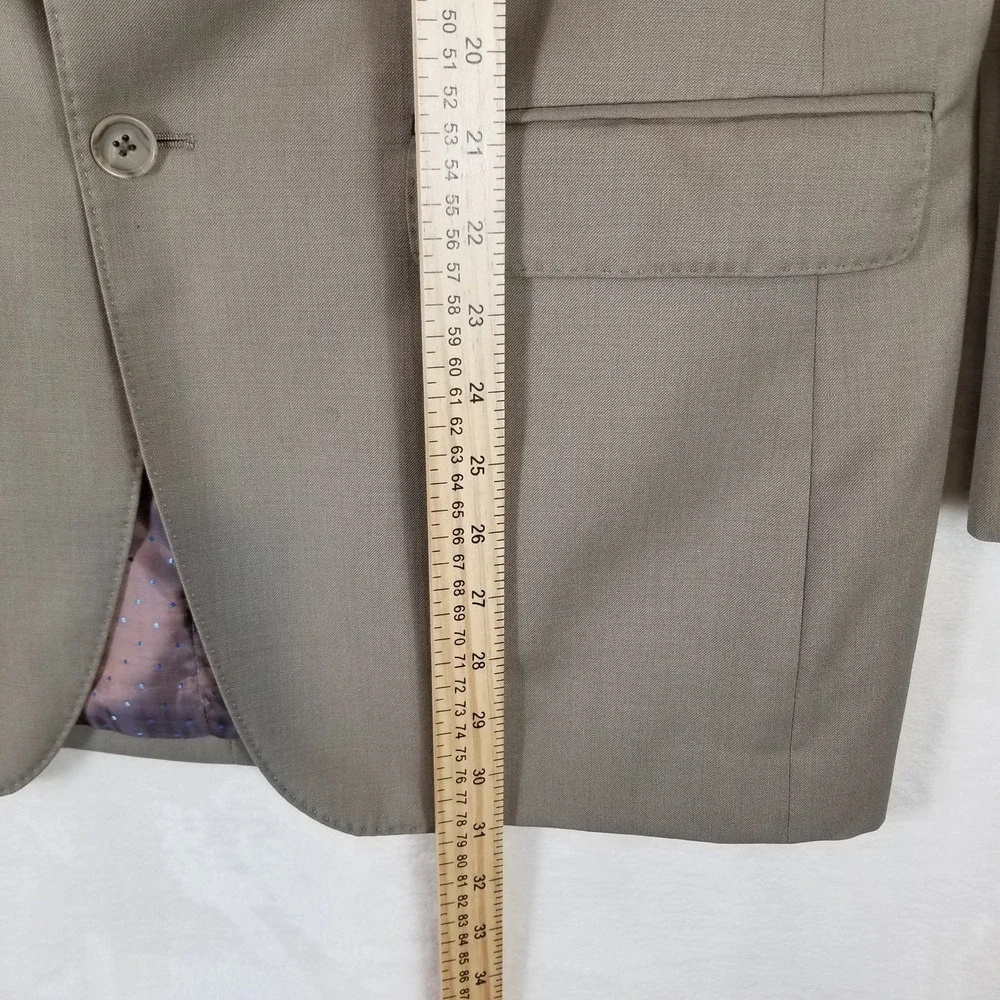Hammer Made Blazer Mens 42R Taupe Wool 2-Button Suit Jacket PX2NSFP